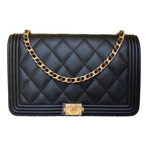 chanel caviar leather wallet on chain